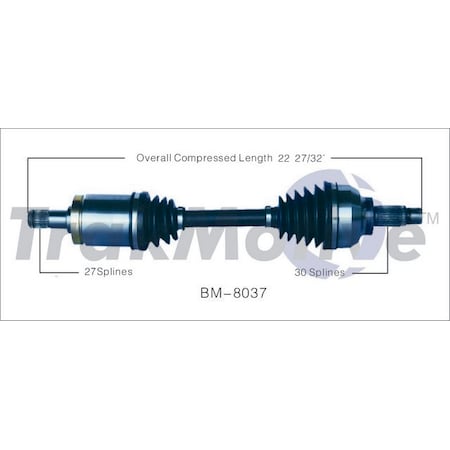 Surtrack Axle Cv Axle Shaft, Bm-8037 BM-8037